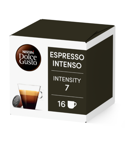 Front view of Espresso Intenso (16 pods) box